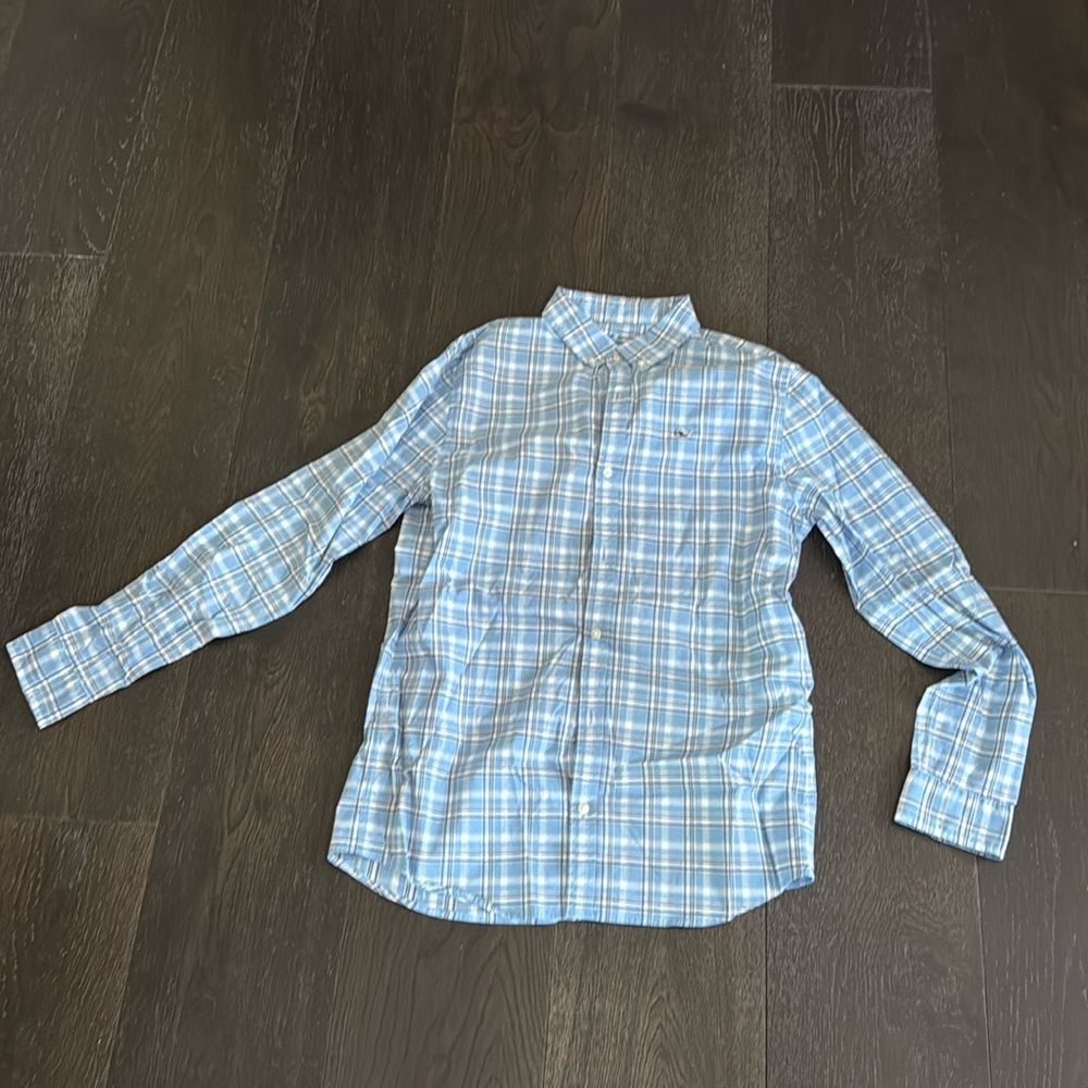 Vineyard Vines Boys Checked Button Down Long Sleeves shirt - large (16)